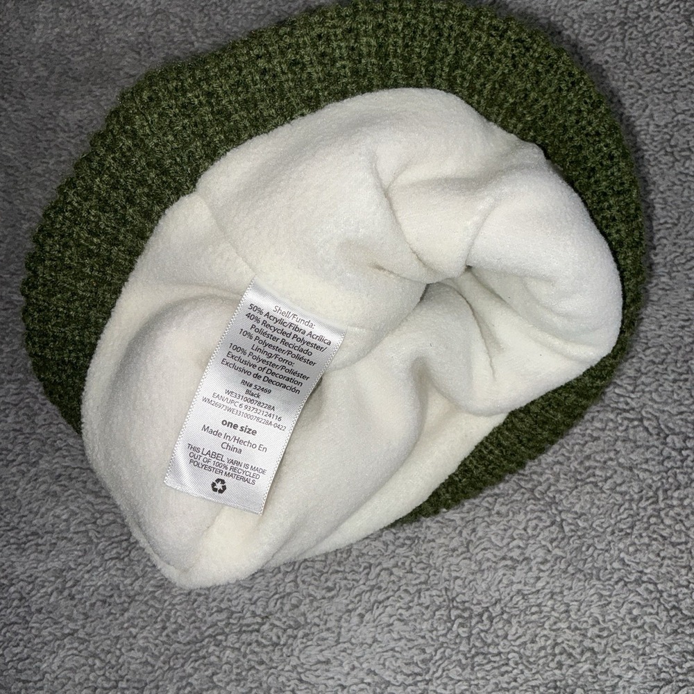 Explore The Mountains‎ Beanie Cuffed Waffle Knit Winter Fleece Lined Pom Hat - Picture 3 of 3